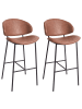 Beliani 2-tlg Barhocker KIANA in Braun/Schwarz