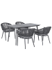 Beliani 5-tlg Gartentisch Set MILETO in Grau