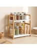 SONGMICS Gewürzregal Bambou in Naturbeige-Schneeweiß - (B)41 x (H)41 x (T)18.6 cm