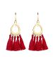 Elli Ohrringe 925 Sterling Silber Tassel, Boho in Rot