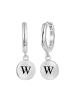 Lucardi 925 Silber Ohrringe "Buchstabe W" Buchstabe