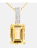 Diamant L'éternel Halskette mit Anhänger aus 375 Gelbgold mit Diamant mit Citrin