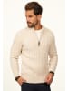 DAILY COTTON Strickpullover - als Grobstrick Troyer Pulli mit Zopfmuster für Herren in Beige