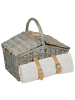 Beliani Picknickkorb CANELE in Grau - (W) 36 x (H) 35 x (L) 26 cm