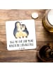 Mr. & Mrs. Panda Untersetzer für Gläser Pinguin umarmen mit Spruch in Weiß