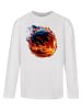 F4NT4STIC Longsleeve Shirt Basketball on fire in weiß