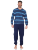 NORMANN Langarm Schlafanzug Frottee Stretch Pyjama Bündchen - 86833 in hellblau