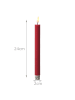 Adilina 2x LED Stabkerzen LINA Rustik-Optik Echtwachs H: 24cm in rot