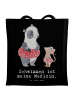 Mr. & Mrs. Panda Tragetasche Otter Schwimmen mit Spruch in Schwarz