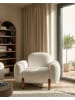 Beliani Sessel ODNES in Weiß/Braun - (W) 110 x (H) 81 x (L) 90 cm