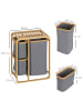 HOMCOM Wäschekorb-50L x 32B x 69,7H cm-Natur+Grau