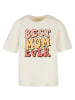 F4NT4STIC Ladies Everyday Tee Mothers Day Best Mom Ever Retro Typography Floral Accent in Whitesand