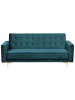 Beliani 3-Sitzer Sofa ABERDEEN in Grün/Gold - (W) 186 x (H) 83 x (L) 88 cm