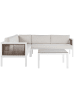 Beliani 2-tlg Sitzgruppe BORELLO in Weiß/Braun/Beige