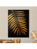 WALLART Leinwandbild Gold - Gold - Palmenblatt II auf Schwarz in Gold