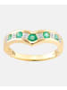 Diamant L'éternel Ring aus 375 Gelbgold mit Diamant mit Smaragd