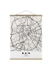 WALLART Stoffbild mit Posterleisten - Stadtplan Rom - Klassik in Schwarz-Weiß