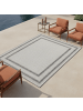 KADIMA DESIGN Teppich Outdoor Waschbar Bordüre LIRIA Strapazierfähig OEKO-TEX Balkon in Creme