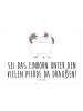 Mr. & Mrs. Panda Blechschild Einhorn Stolzieren mit Spruch in Weiß