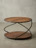 KADIMA DESIGN Couchtisch 58x58x35 cm Massivholz / Metall Sofatisch Rund