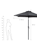 Butlers Sonnenschirm mit Kurbel Ø250m SIESTA in Anthrazit