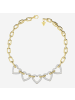 Guess Damen-Kette Multi Pavé Herzen Goldfarben