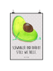 Mr. & Mrs. Panda Bild Avocado Schwangerschaft mit Spruch in Grau Pastell