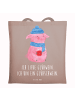 Mr. & Mrs. Panda Shopper Schwein Glühwein mit Spruch in Braun Pastell