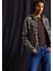 Street One Printed Teddy Jacket w.Hoody in Deep Roast Brown