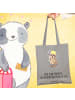 Mr. & Mrs. Panda Tasche Waschbär mit Spruch in Light Grey