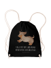 Mr. & Mrs. Panda gym tasche Hund Dackel mit Spruch in Schwarz