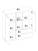 Feldmann-Wohnen Highboard Alicante Walnuss / Schwarzgrau 120 / 38 / 135,7cm