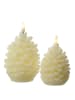 MARELIDA LED Kerze Tannenzapfen Echtwachs H: 13cm in creme