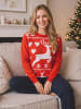 United Labels Winterpullover Rentier Winter Strick Pullover Sweatshirt Ugly Sweater in rot