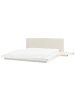 Beliani Doppelbett ZEN in Weiß/Weiß - (W) 328 x (H) 86 x (L) 229 cm