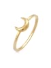 Elli Ring 925 Sterling Silber Halbmond, Astro in Gold