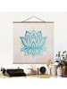 WALLART Stoffbild - Lotus Illustration Mandala gold blau in Türkis