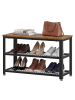 VASAGLE Schuhbank Daxton in Braun-Schwarz - (B)73 x (H)45 x (T)30 cm