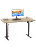 VCM  Schreibtisch Bürotisch höhenverstellbar Lona 110x50 in Schwarz / Sonoma-Eiche