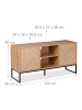 relaxdays TV Lowboard in Hellbraun/ Schwarz - (B)120 x (H)60 x (T)38 cm