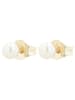 Adeliás Damen Ohrringe – Ohrstecker aus 333 Gold mit Perle in gold
