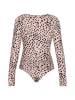 Swirly Women Bodysuit in Leopard