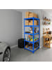 relaxdays Schwerlastregal in Blau/ Braun - (B)60 x (H)200 x (T)60 cm
