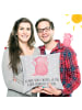 Mr. & Mrs. Panda Kissen Axolotl Hurra mit Spruch in Grau Pastell