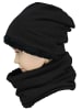 TupTam Unisex Set Kinder Beanie Mütze Schlauchschal in schwarz