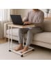 relaxdays Beistelltisch in Braun/ Weiß - (B)50 x (H)68 x (T)35 cm