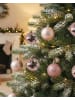 Beliani 60er-Set Weihnachtsbaumkugeln TYIN in Rosa
