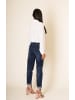 Nina Carter Boyfriend Denim Jeans Hose Stretch Weites Bein Baggy Relaxed in Dunkelblau