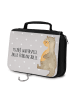 Mr. & Mrs. Panda Kosmetiktasche Otter Bauch mit Spruch in Grau Pastell