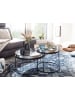 KADIMA DESIGN Couchtisch | 2er Set, Silber/Schwarz, Tablett, Rund in Silber